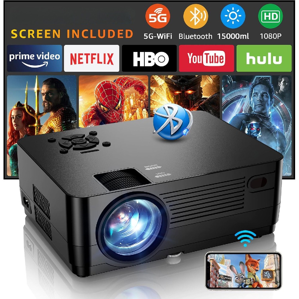 Home Cinema Tv Screen - 5G WiFi 블루투스 내장 1080P 화면