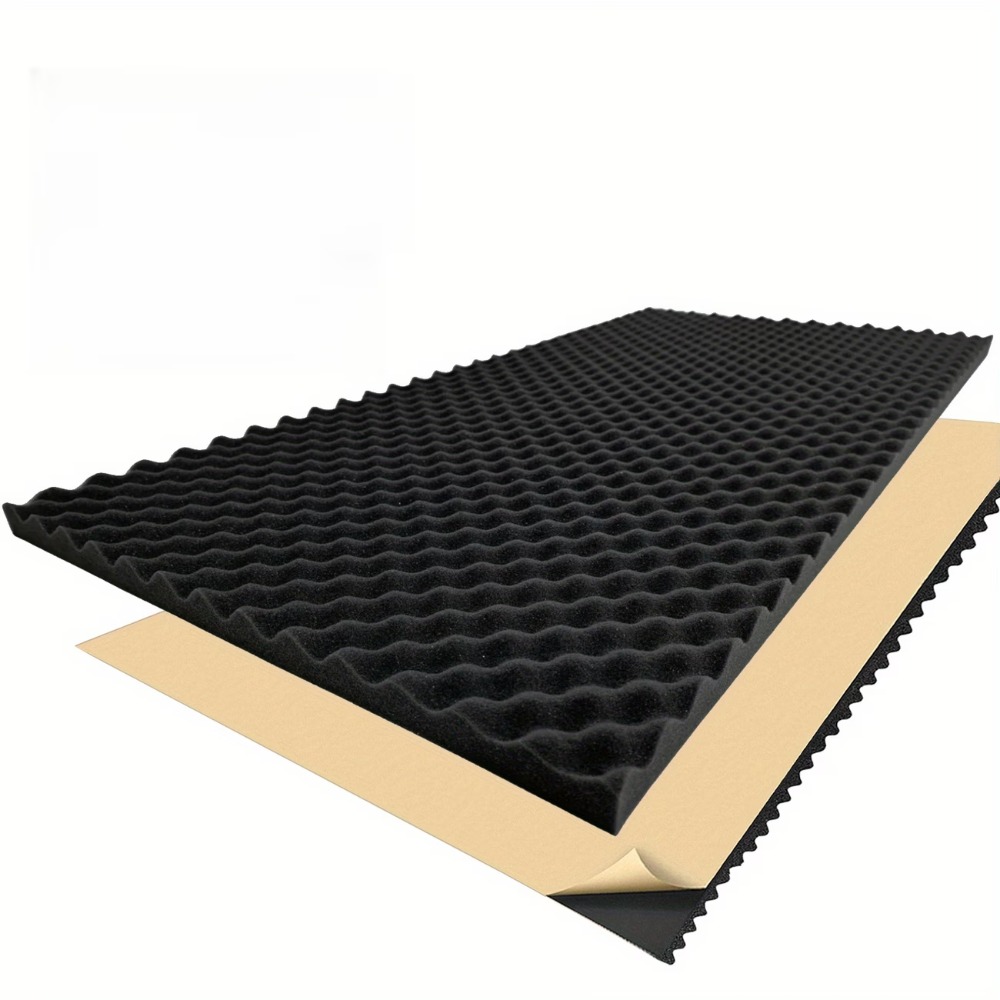Acoustic Foam Panel - 1 롤 2cm-50x100cm 자체 접착식 검정색