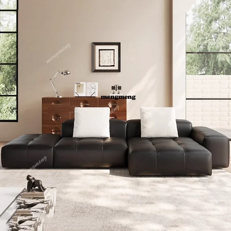 Home Cinema Room Design - 북유럽 가죽 압축 소파 미니멀리스트 럭셔리
