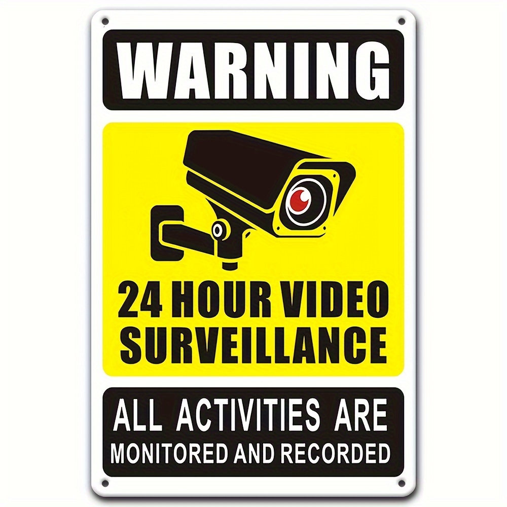 Home Cinema Outdoor - 24시간 영상 감시 경고 표지판 -