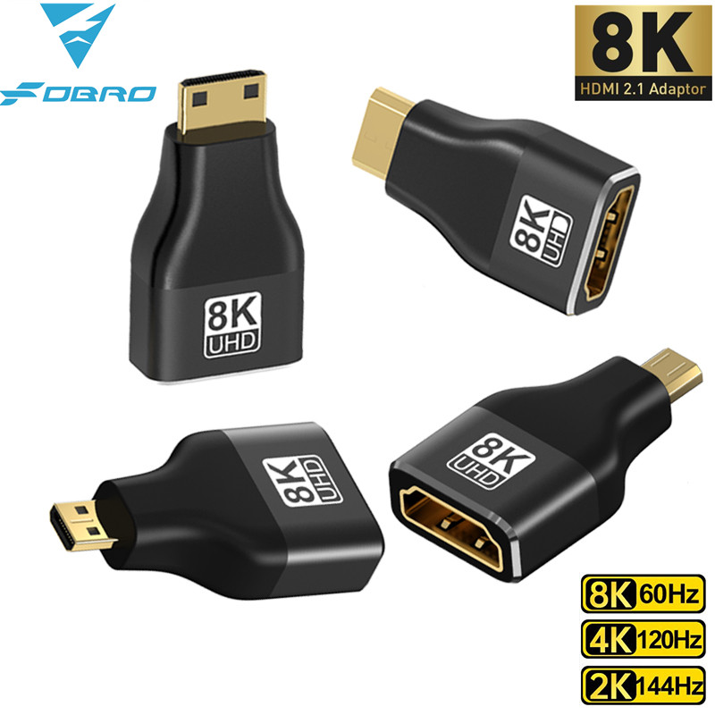 4K Media Player - HDMI 호환 어댑터 미니/마이크로 HDMI-HDMI 어댑터