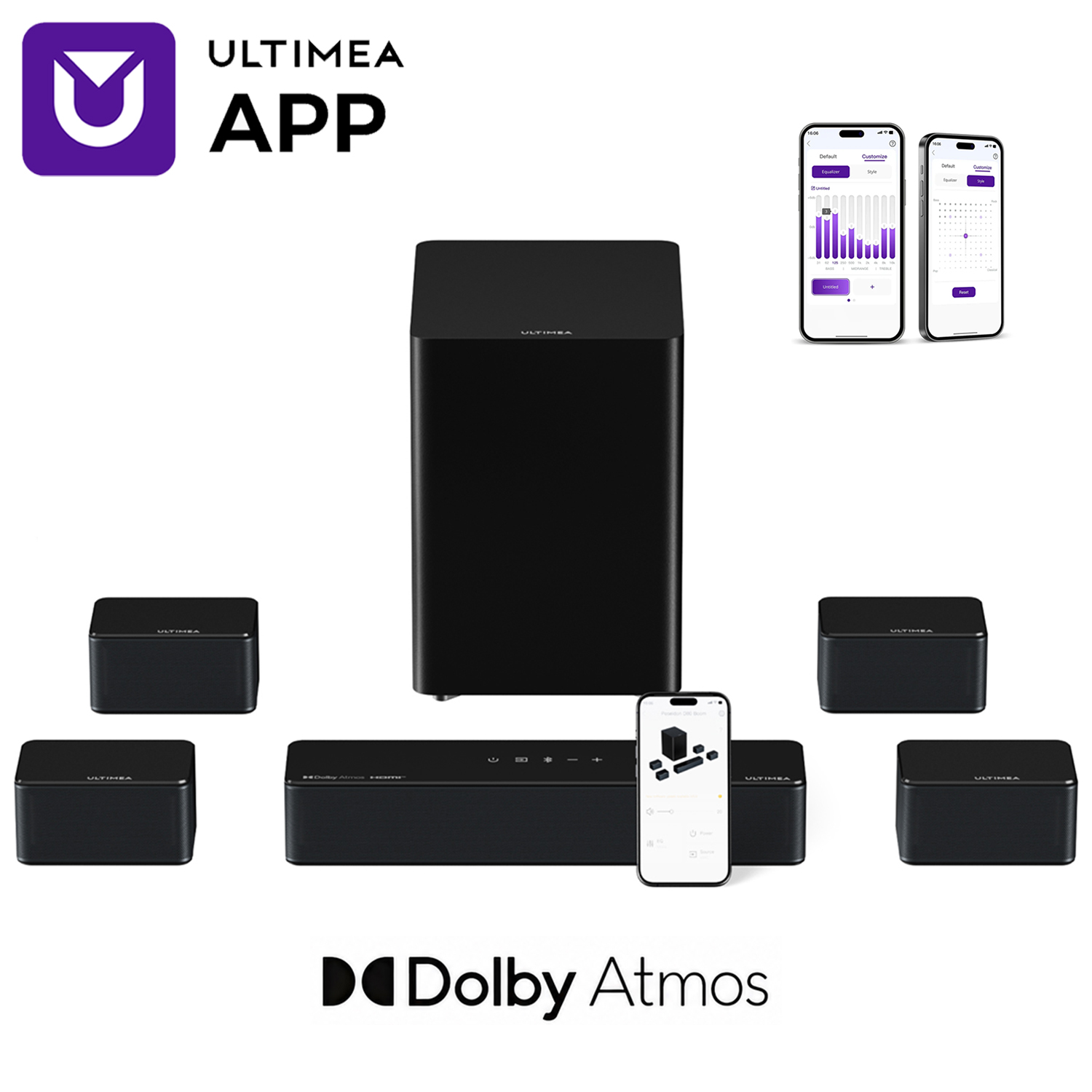Home Cinema Dolby Atmos 7.1 - ULTIMEA 포세이돈 D80 7.1 서라운드 사운드바