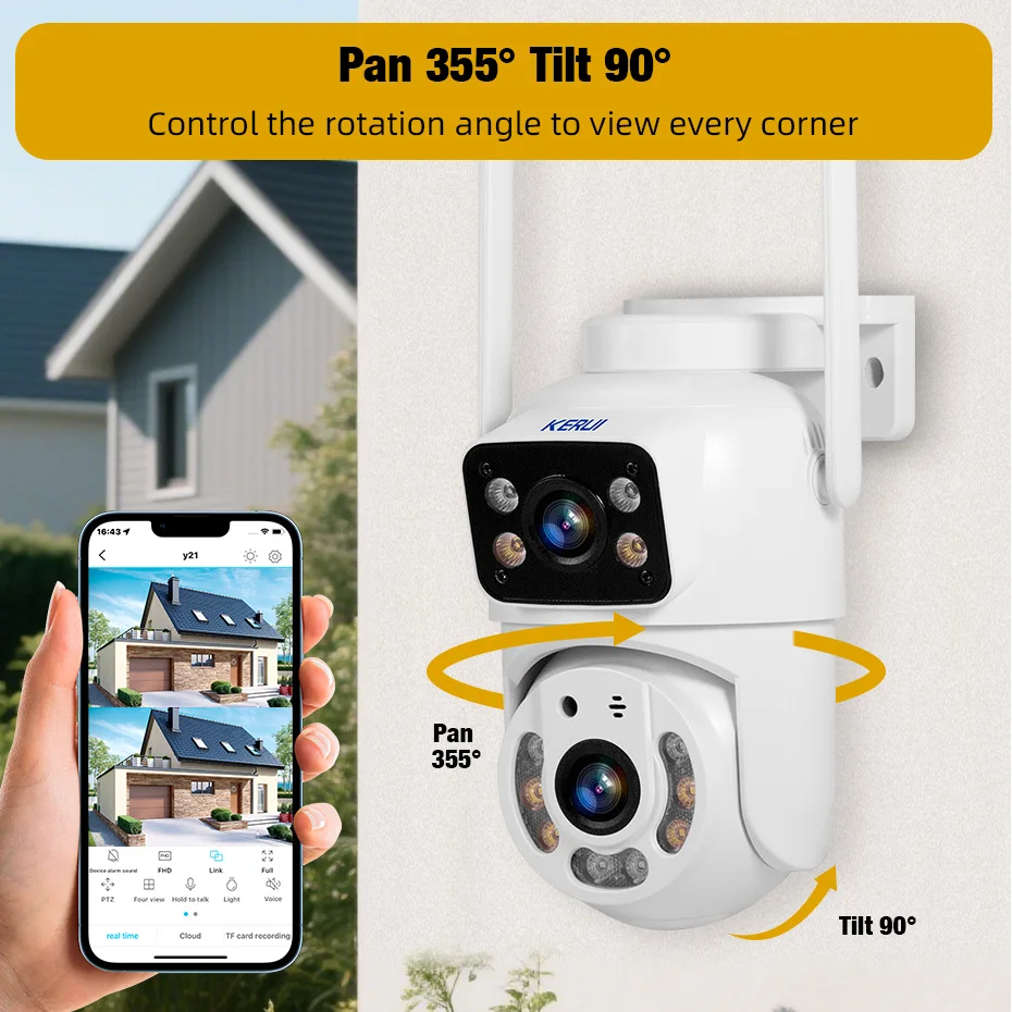 Home Cinema Outdoor - KERUI 듀얼 렌즈 HD 10MP 5K
