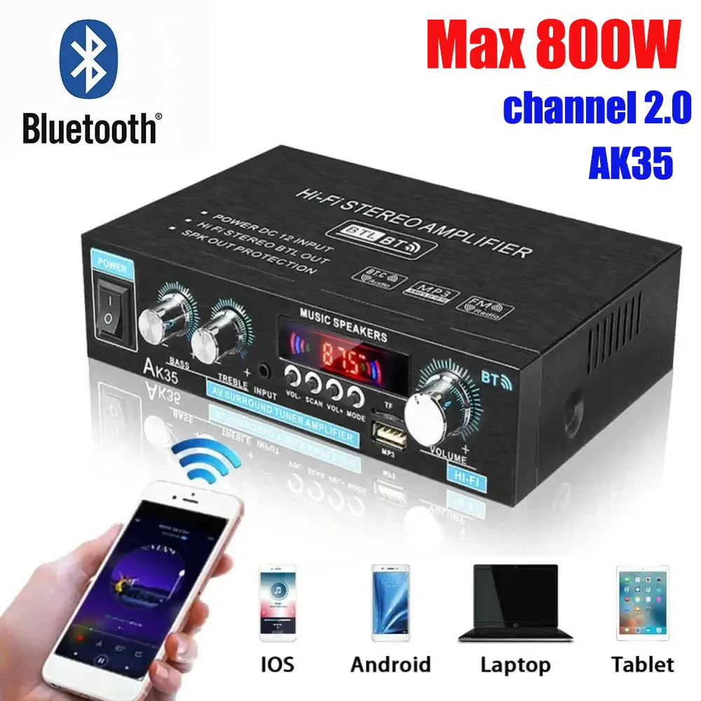 AK35 HiFi 디지털 블루투스 앰프 MP3 채널 2 - Home Cinema Bluetooth 리뷰 및 가격
