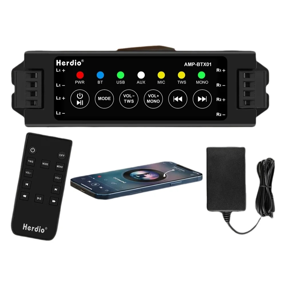 Herdio 4채널 블루투스 오디오 앰프(욕실 벽/천장 - Home Cinema Bluetooth 리뷰 및 가격