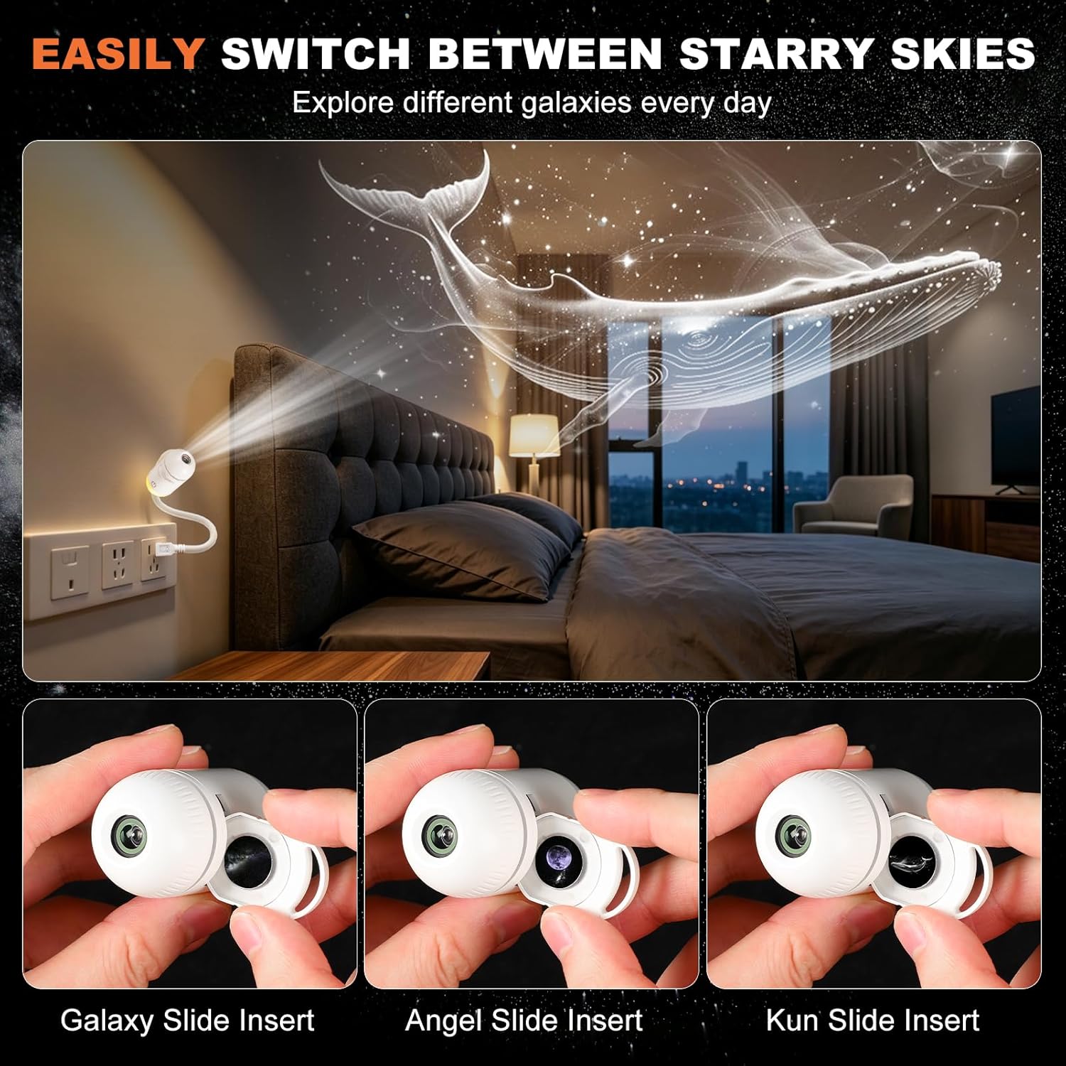 2-in-1 갤럭시 프로젝터 야간 조명, 침실용 USB - Home Cinema Projector 리뷰 및 가격