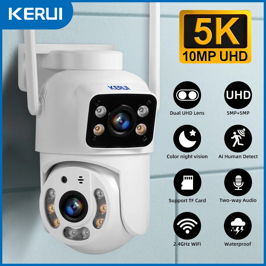 KERUI 듀얼 렌즈 HD 10MP 5K PTZ Wif - Home Cinema Outdoor 리뷰 및 가격