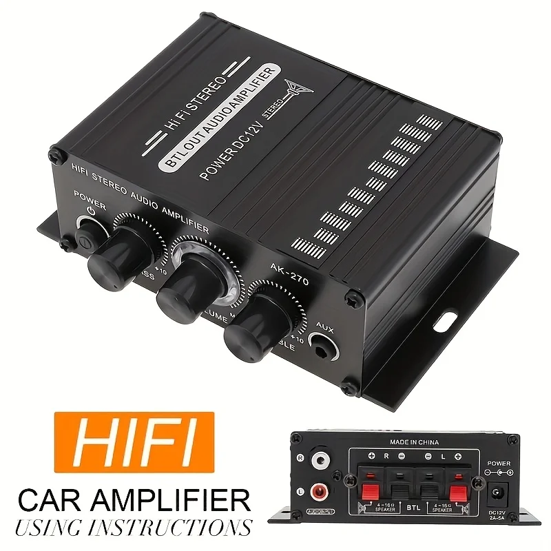 AK-270 400W 미니 파워 앰프 12V/24V 2 - Home Cinema Hall 리뷰 및 가격