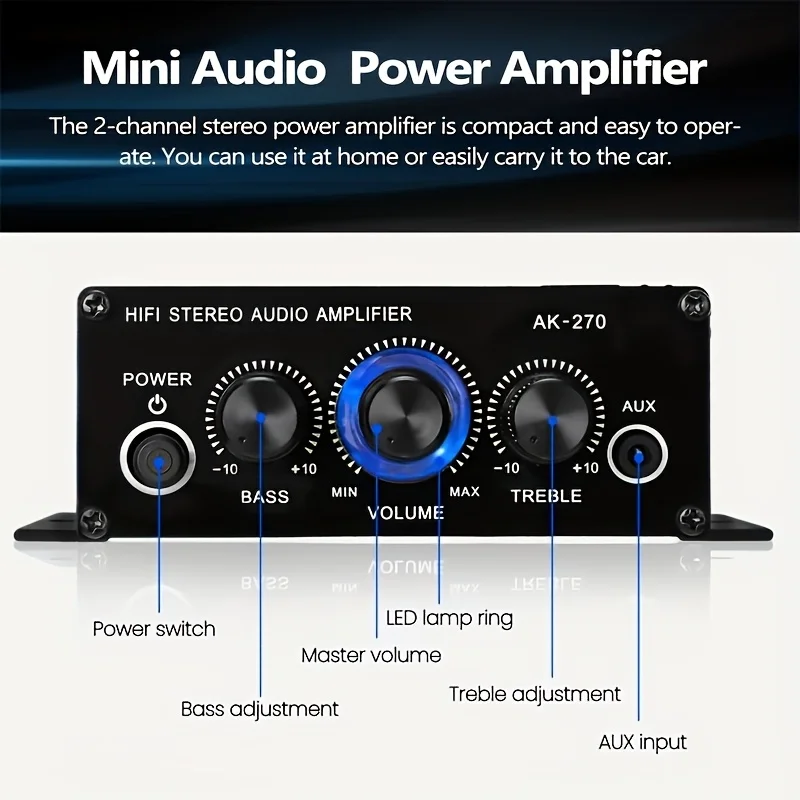 AK-270 400W 미니 파워 앰프 12V/24V 2 - Home Cinema Hall 리뷰 및 가격