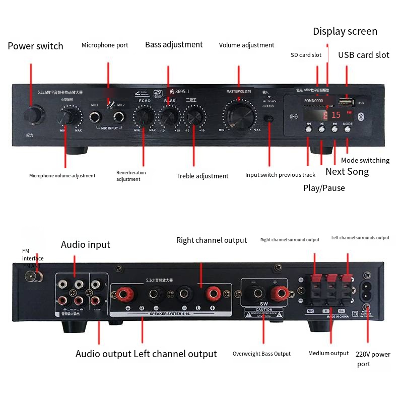 포지티브 5.1 채널 과체중 저음 고출력 무대 홈 시어 - Home Cinema Bluetooth 리뷰 및 가격